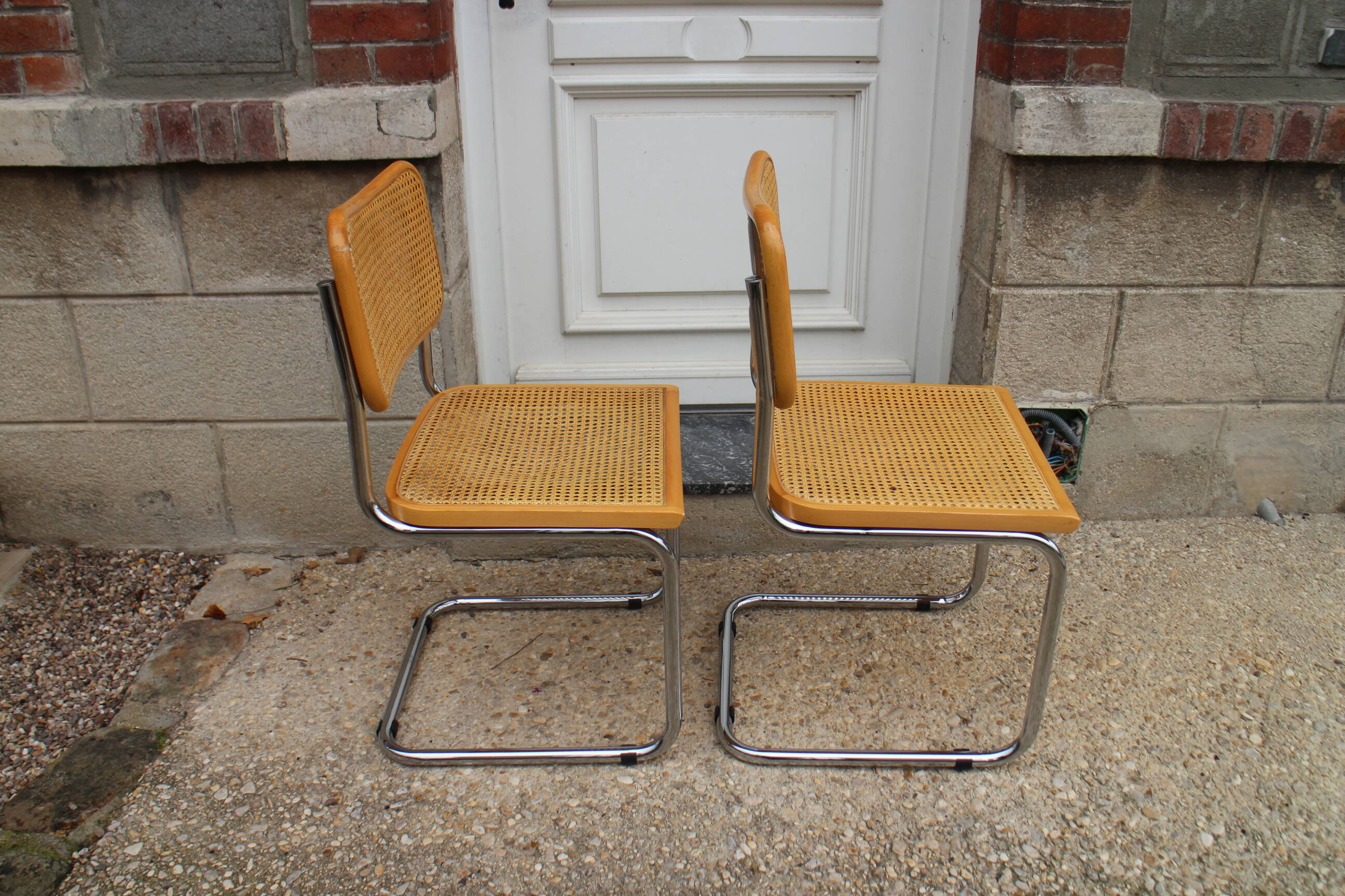 paire de chaises cannées  Breuer cesca B32
