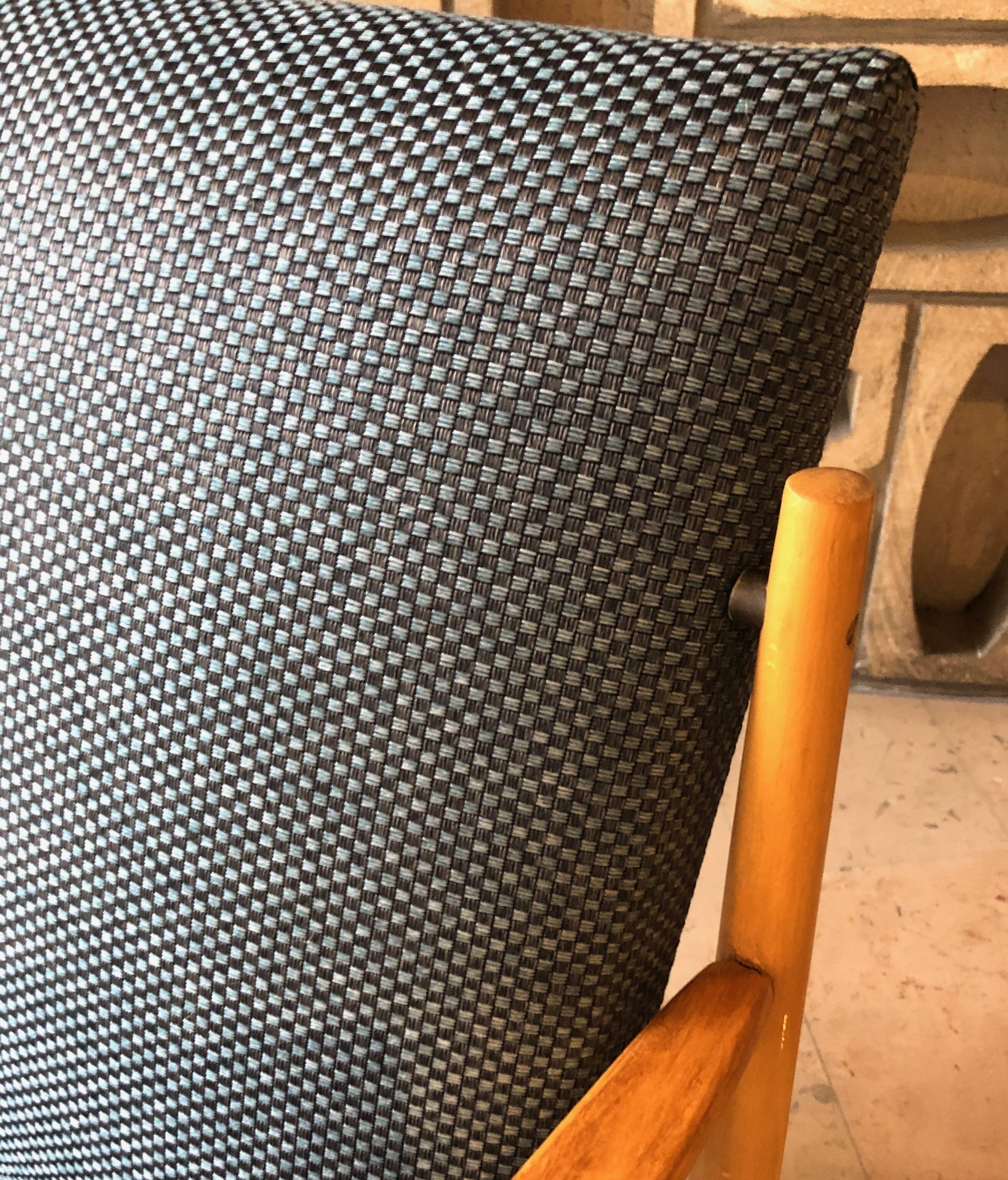 Ton brand armchair with Houlès fabric