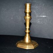 Antique octagonal candlestick in Regency bronze from the 19th century.