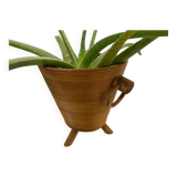 Cache-pot vintage en rotin