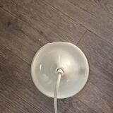 vintage pendant light from the 60s and 70s in white opaline with rosette