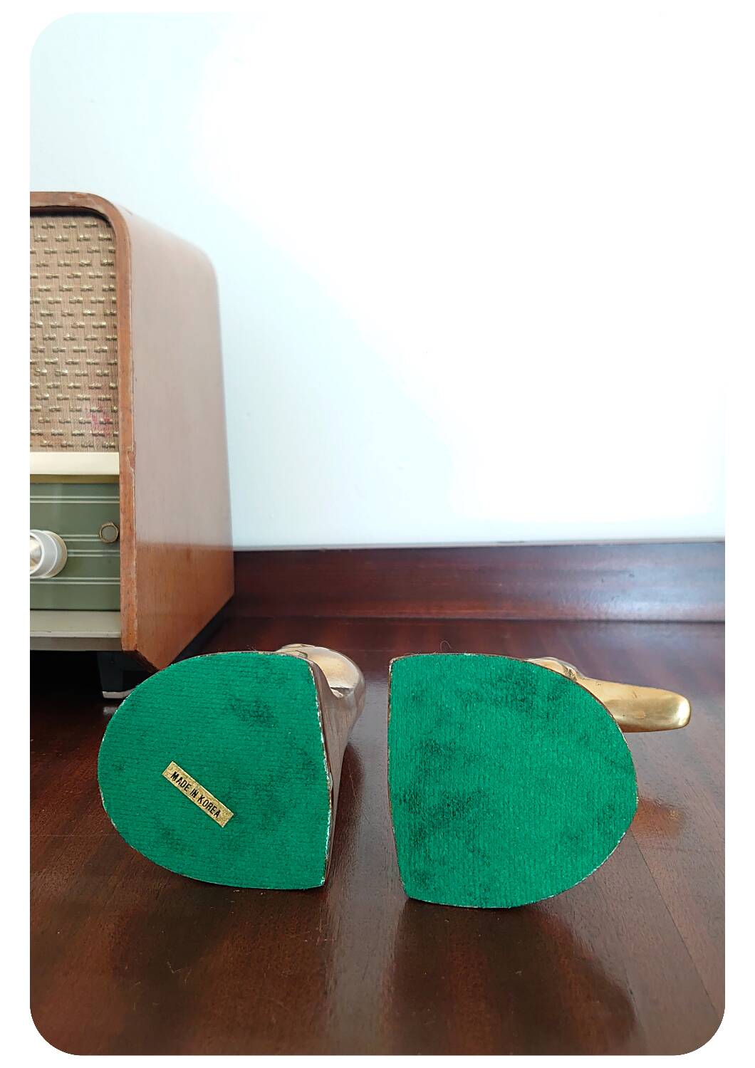 Serre-livres vintage en laiton tête de canard