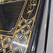 Vintage Chinese lacquer secretary desk with mother-of-pearl