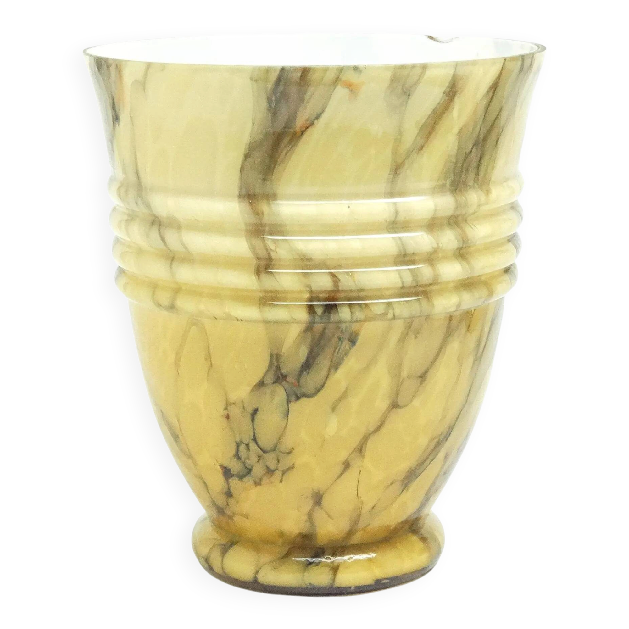 Art Deco vase, marbled glass, Czechoslovakia, 1930s