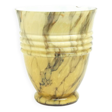 Art Deco vase, marbled glass, Czechoslovakia, 1930s