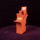 Abstract Orange Ceramic Sculptural Vase, Postmodern / Space Age, Italy, 1980