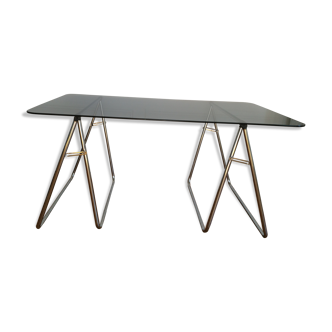 Smoked glass rectangular table