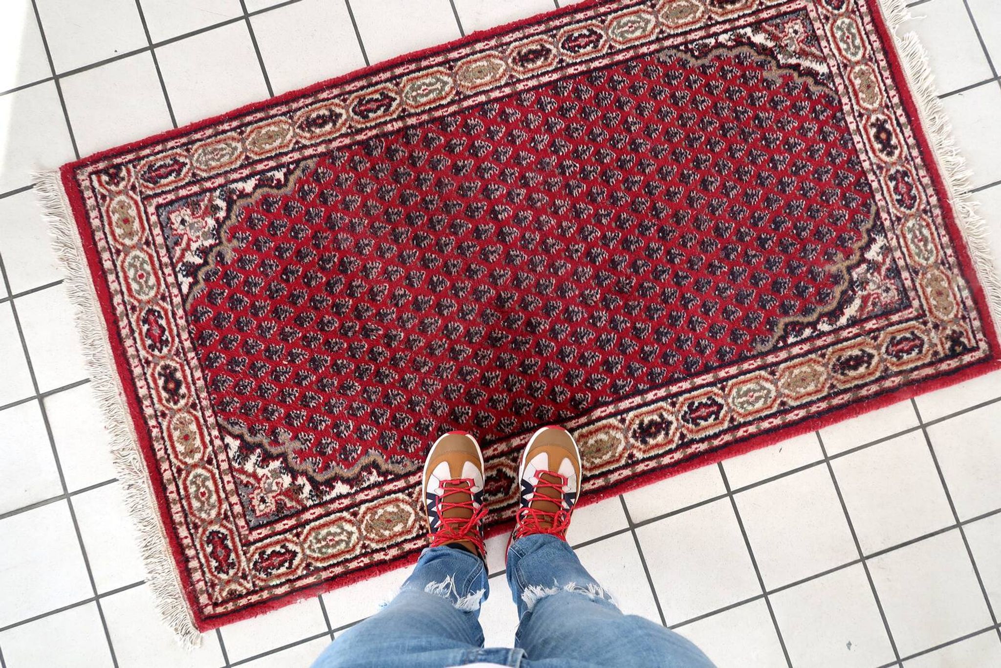 Tapis Vintage Seraband Indien Fait Main – 94 x 163 cm - 1C1032