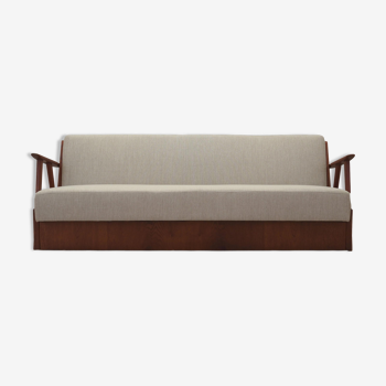 Beige folding sofa, Danish design, 1970s, production: Denmark