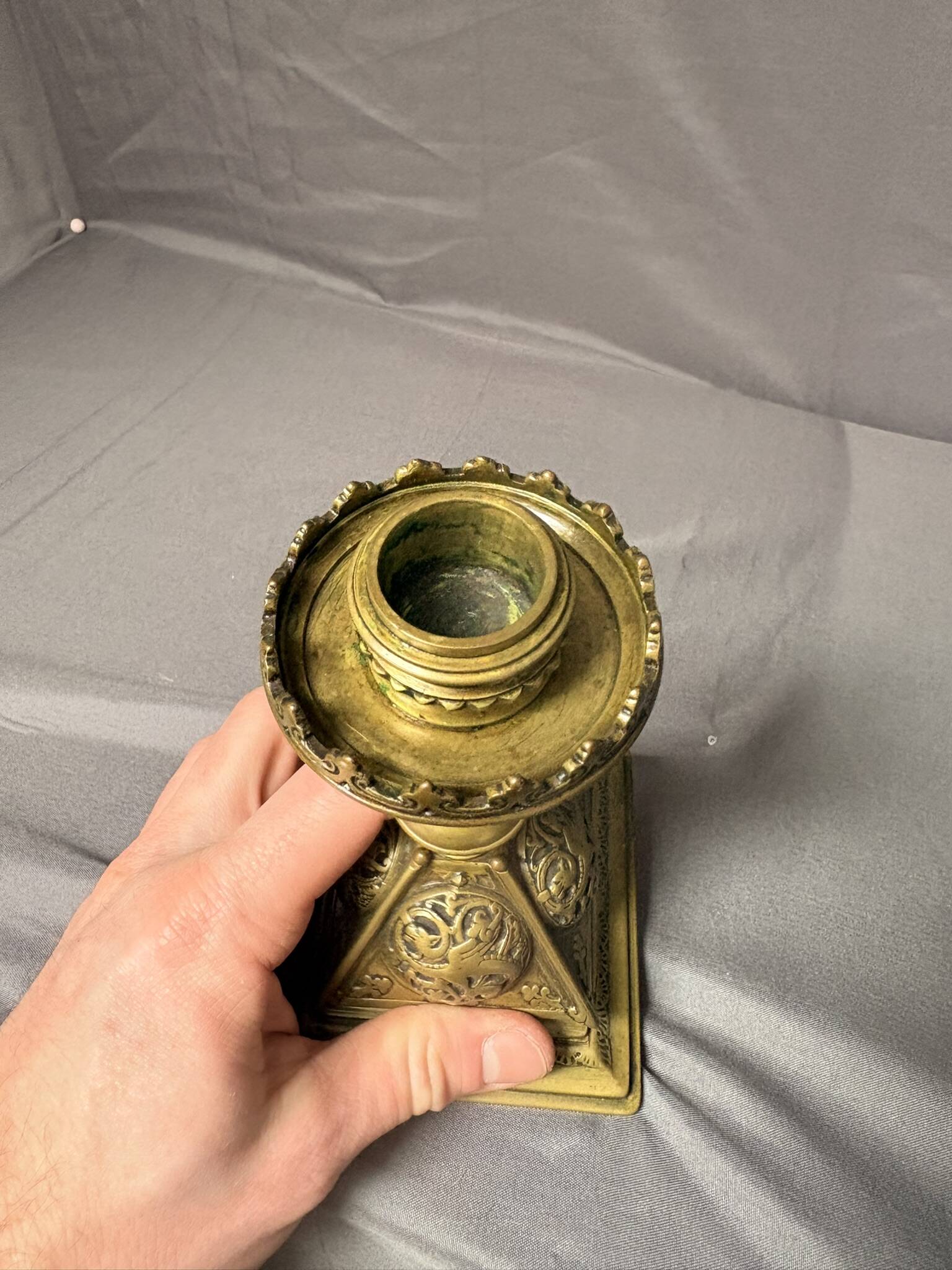 Antique Candle Holder Gilded Bronze Chandelier Decor Chimera Griffin Dragon