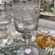 Set of 7 port or dessert wine glasses in ancient baccarat greek frieze
