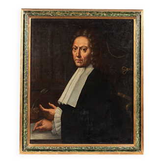 Antique portrait of a magistrate, late 17th - early 18th century