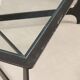 Small antique coffee table in black lacquered iron and glass, Italy, 20th century.