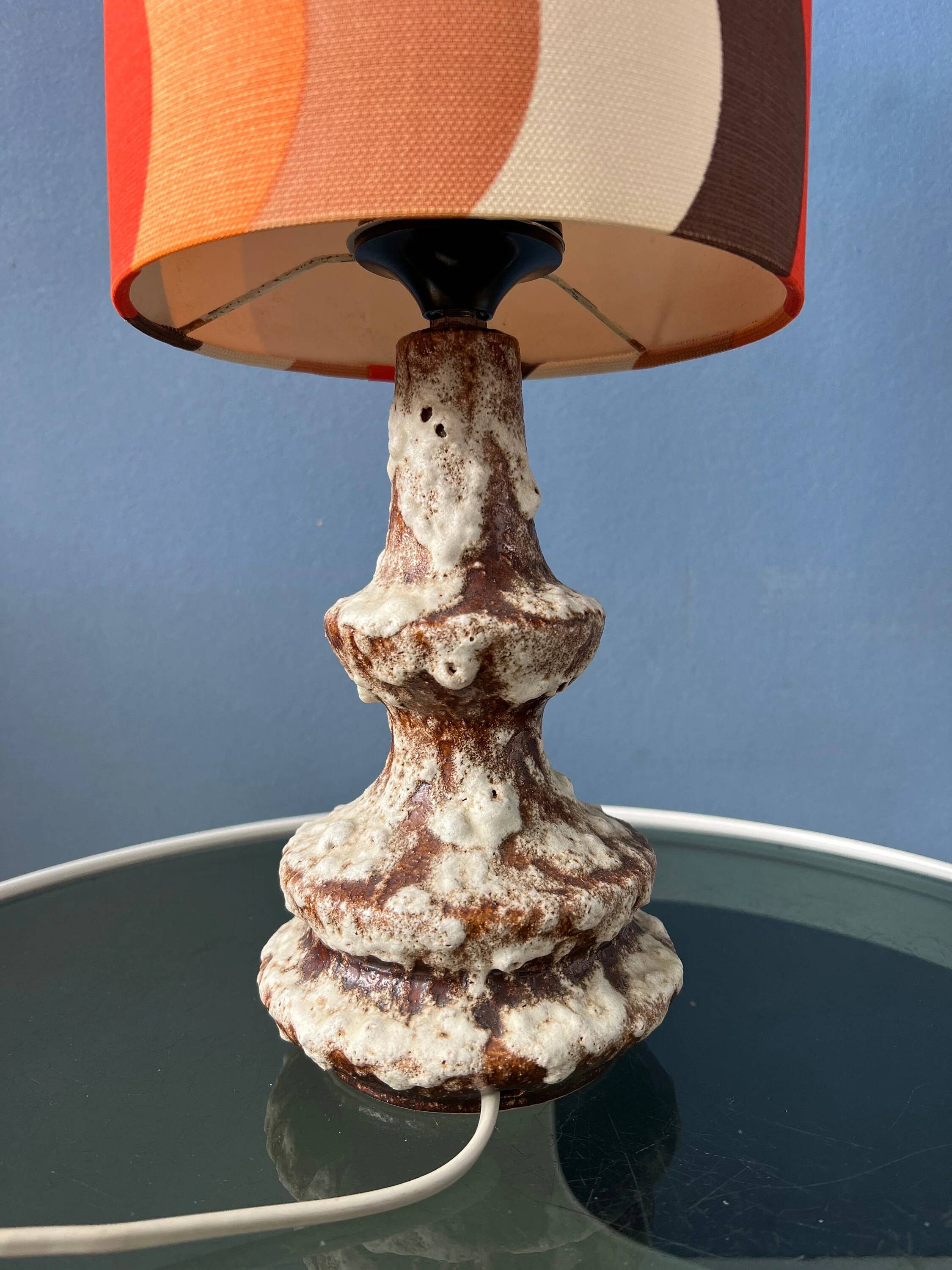 Space Age table lamp in orange ceramic West Germany Fat Lava