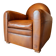 Club armchair with armrest box