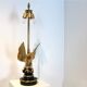 Pair of large Belgian brass carved eagle table lamps