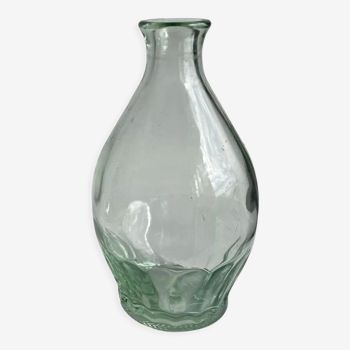 Vintage ovoid glass vase 70cl "Registered model" H:23cm