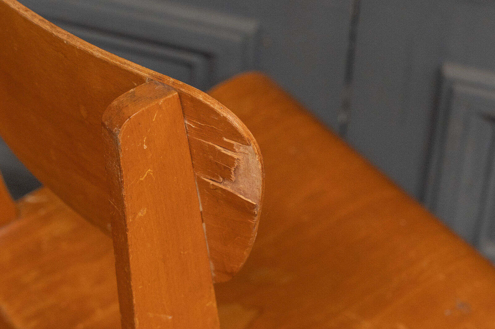 Chaise en bois cintré 1960 bureau travail français