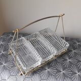 Golden metal aperitif tray