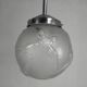 Art Deco pendant light with engraved glass globe and birds, 1930s