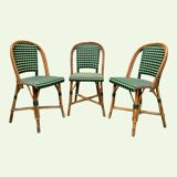 Set of 3 woven rattan bistro chairs Drucker SA