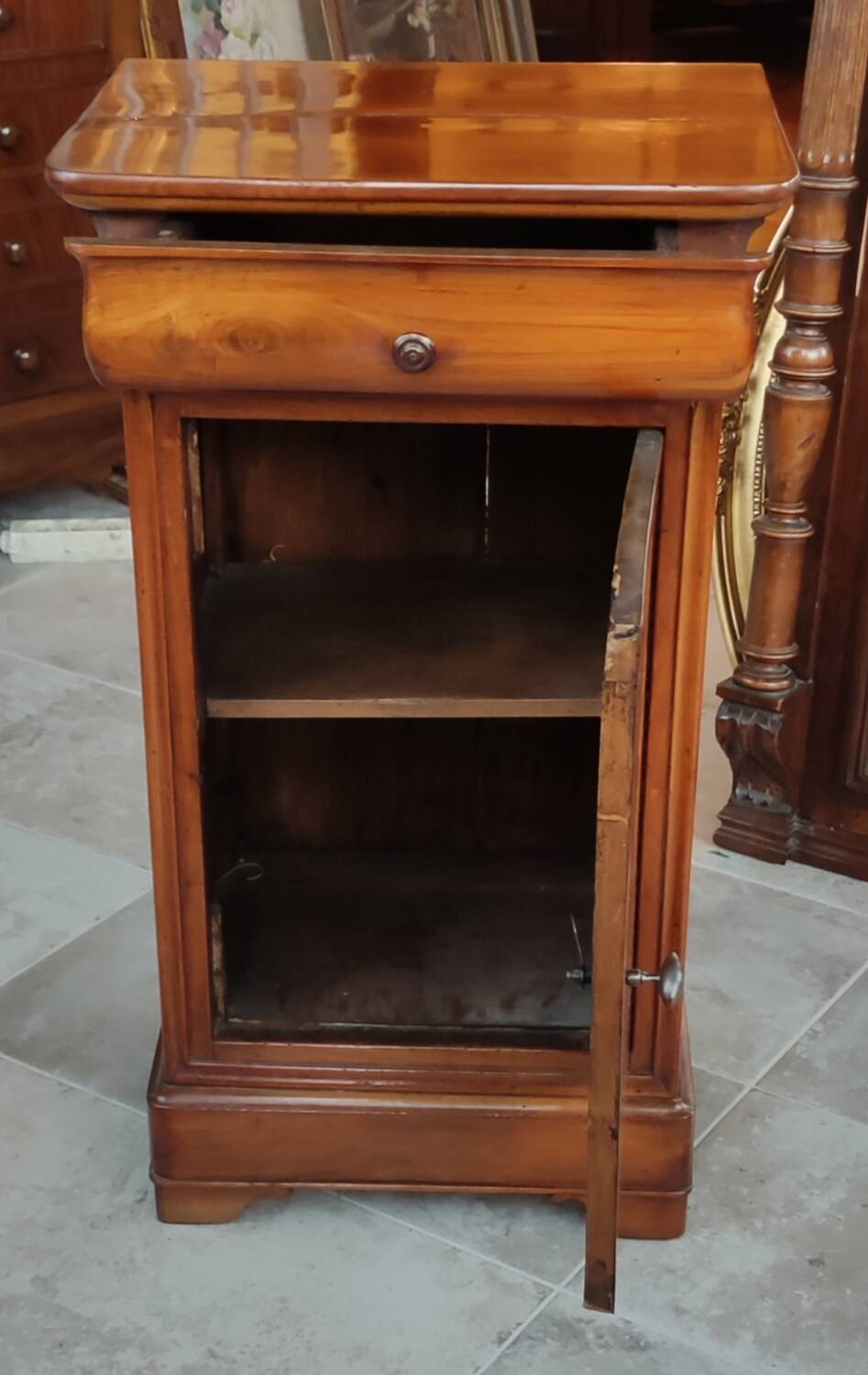 Old Bedside Furniture Side Table Night Table Louis Philippe /