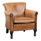 Vintage sheepskin armchair with a beautiful light colour and elegant legs
