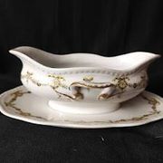 Like new! 1960/70/Laurel crown/Limoges/garland decoration/gravy boat
