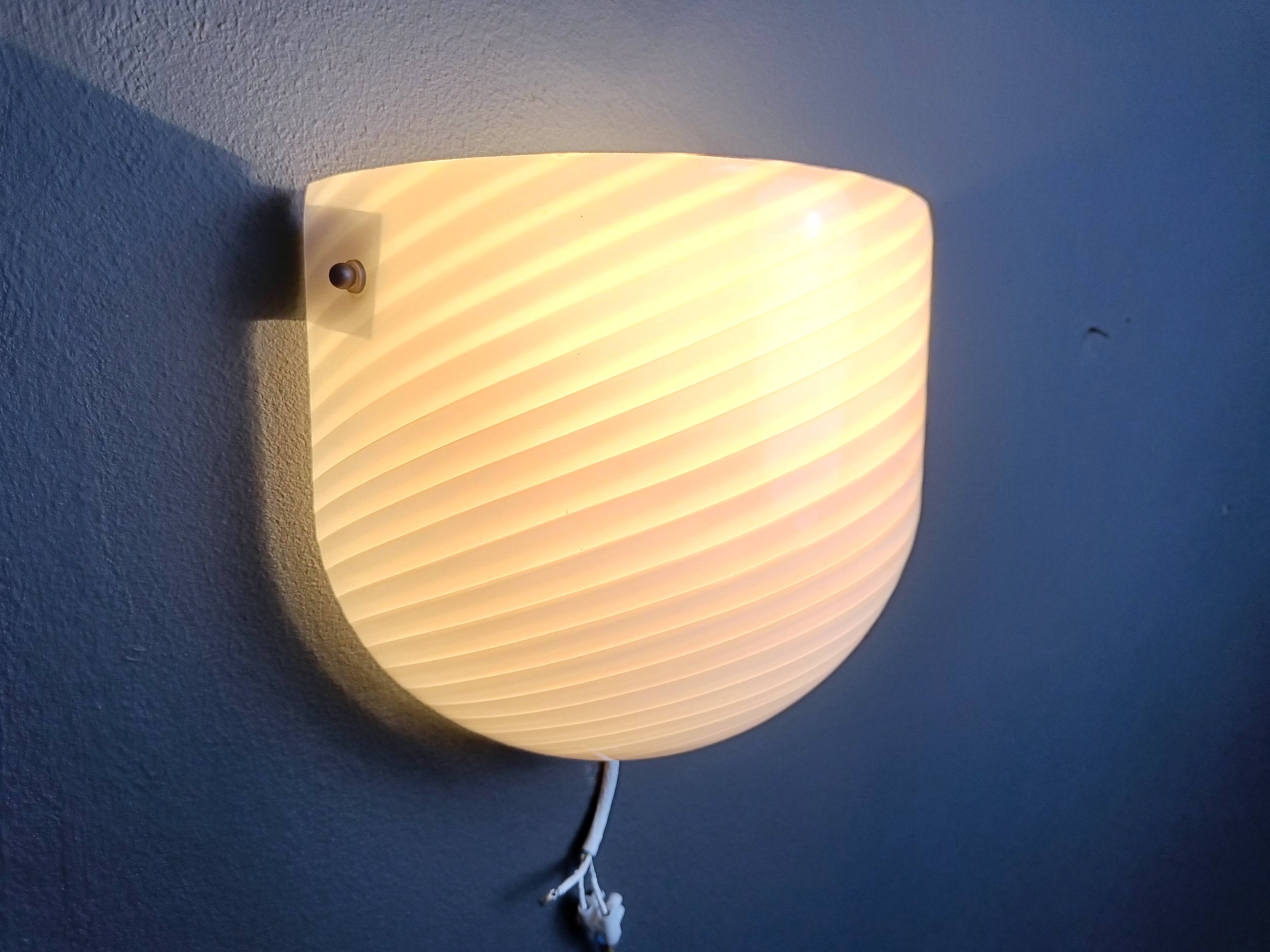 Murano Swirl Glass Sconce by VM-Vetri, Italy, 1970s