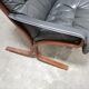 Siesta Scandinavian armchair in black leather by Ingmar Relling for Westnofa editions