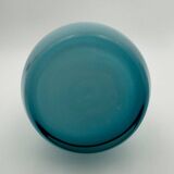 Vase bouteille verre doublé bleu