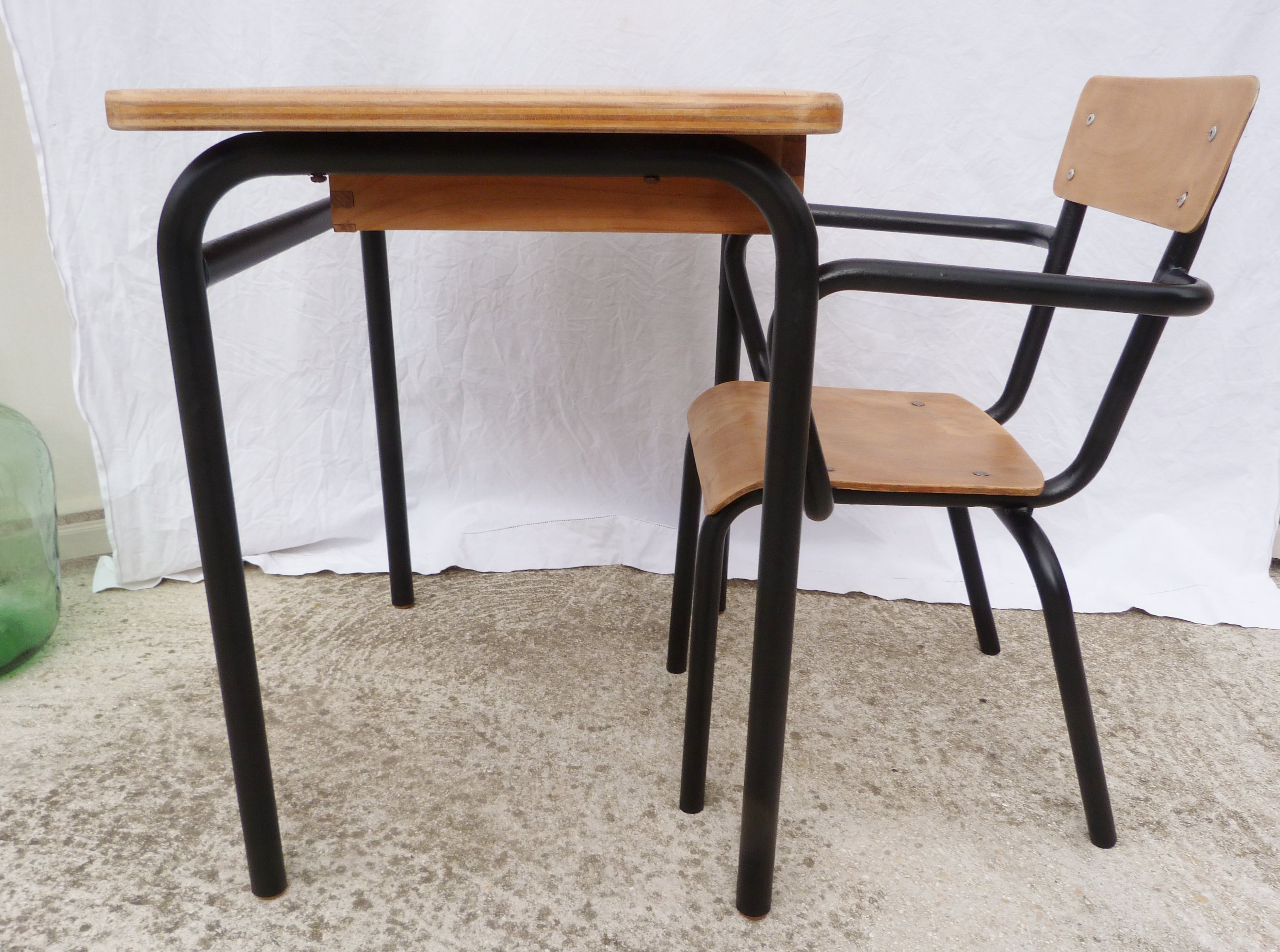 Schoolboy's desk and his chair
