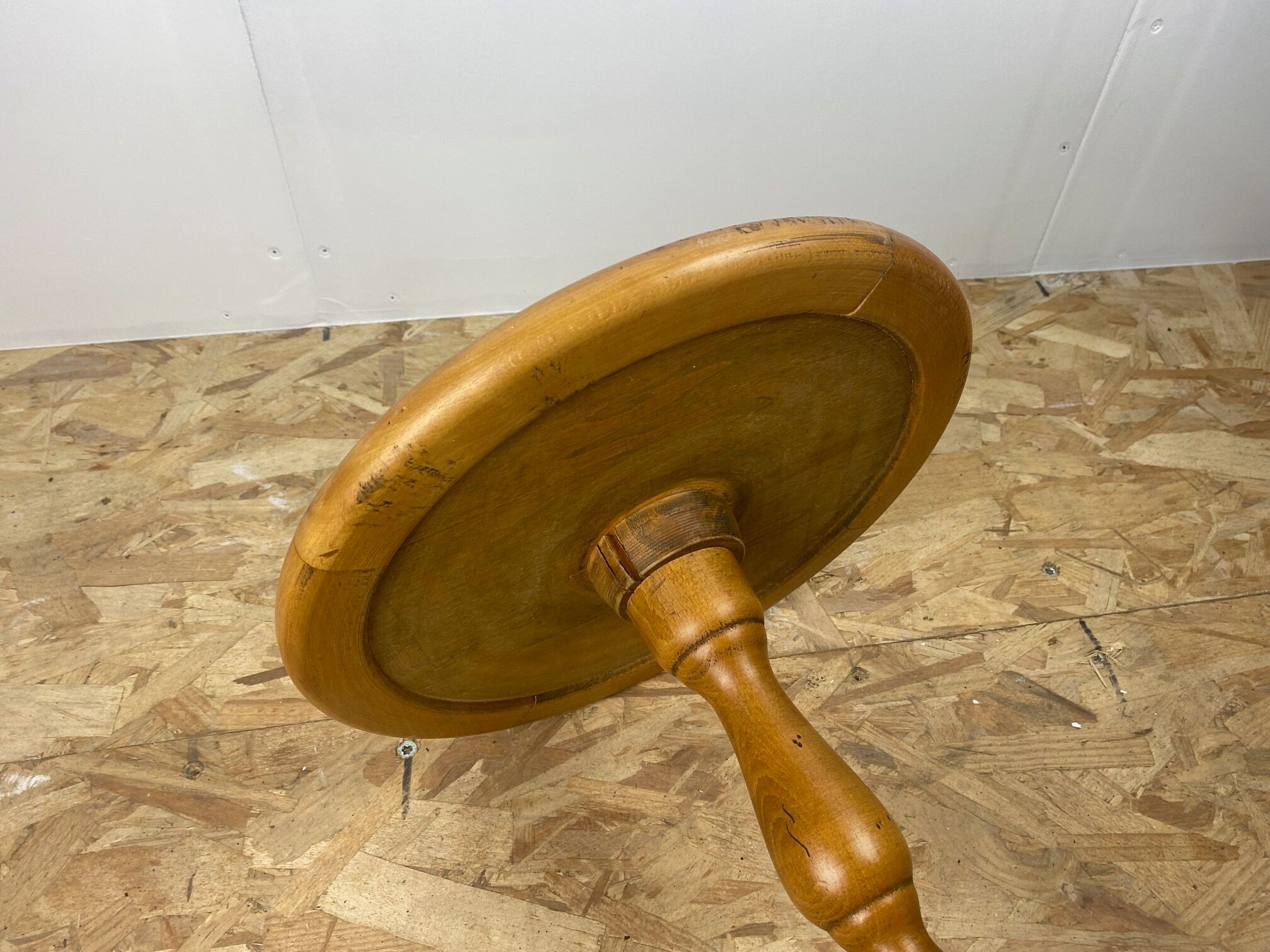 Solid wood tripod pedestal table 1900