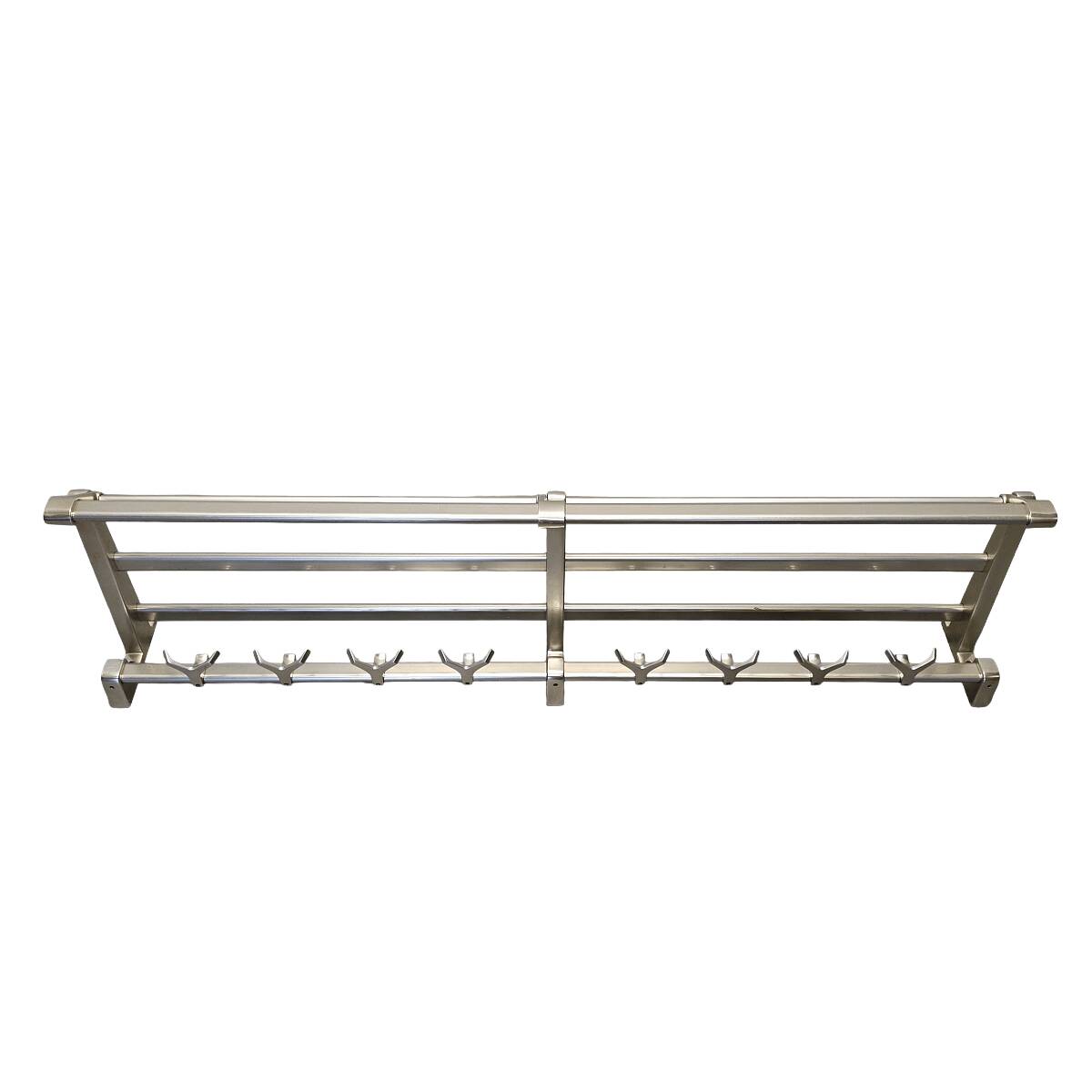 Vintage Aluminium Coat Rack With Hat Shelf – 1970s