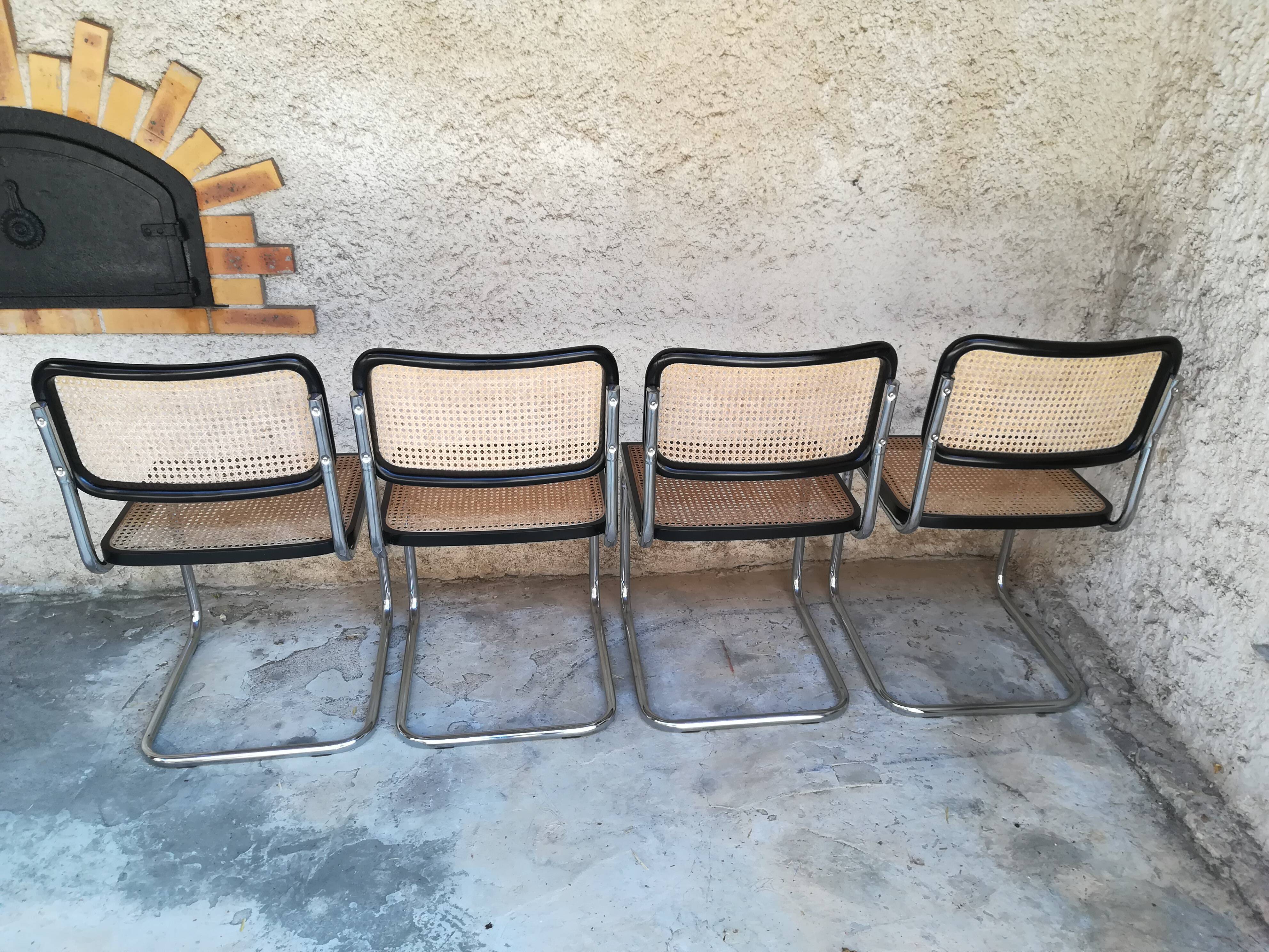 4 chairs b32 cesca by Marcel Breuer