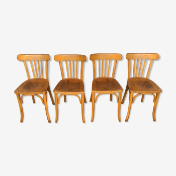 Series of 4 chairs vintage bistro bentwood 1950/1960 design