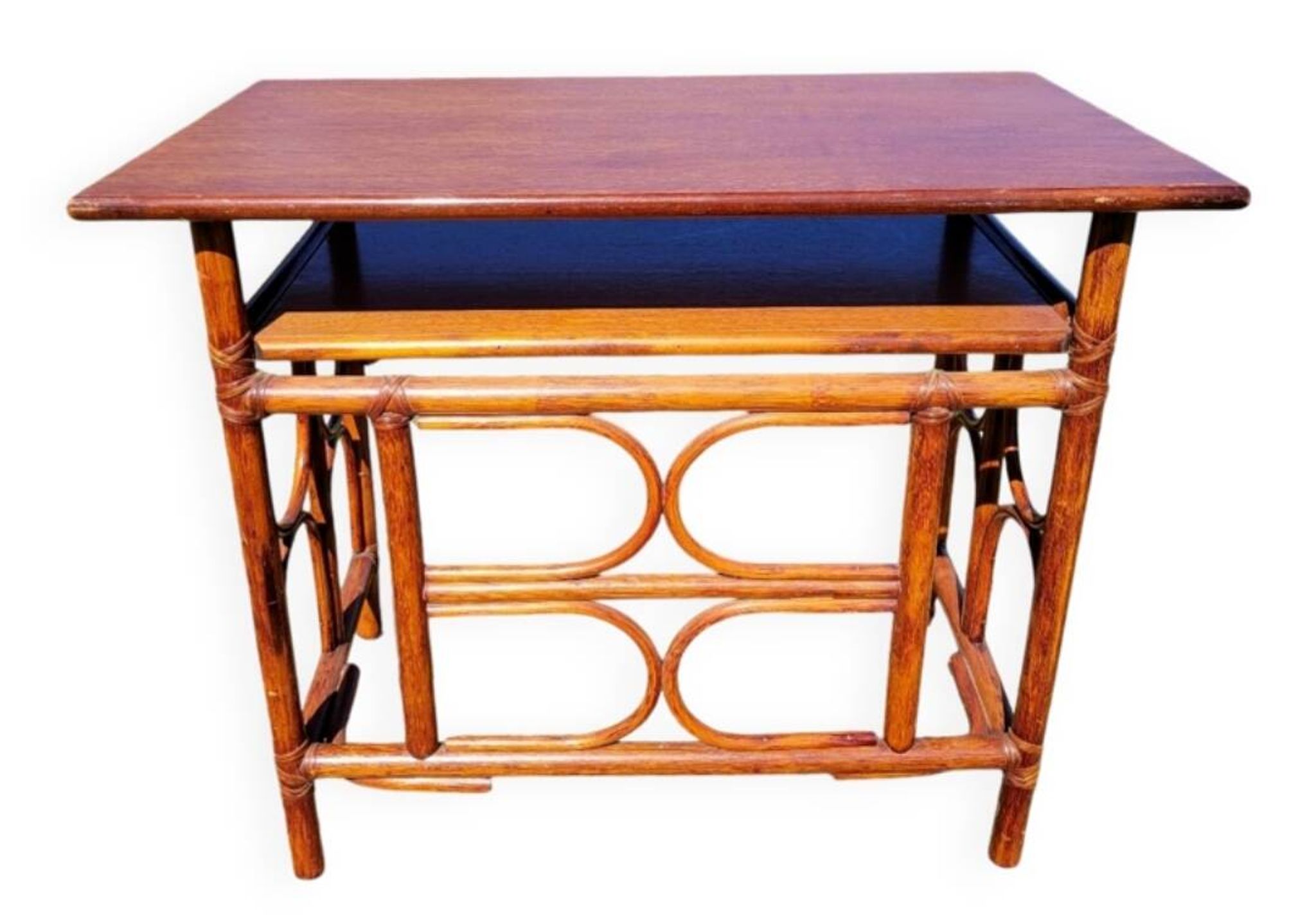 Bureau en bambou et rotin