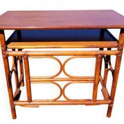 Bureau en bambou et rotin