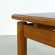 Beech coffee table with a blue formica top, France – 1960s