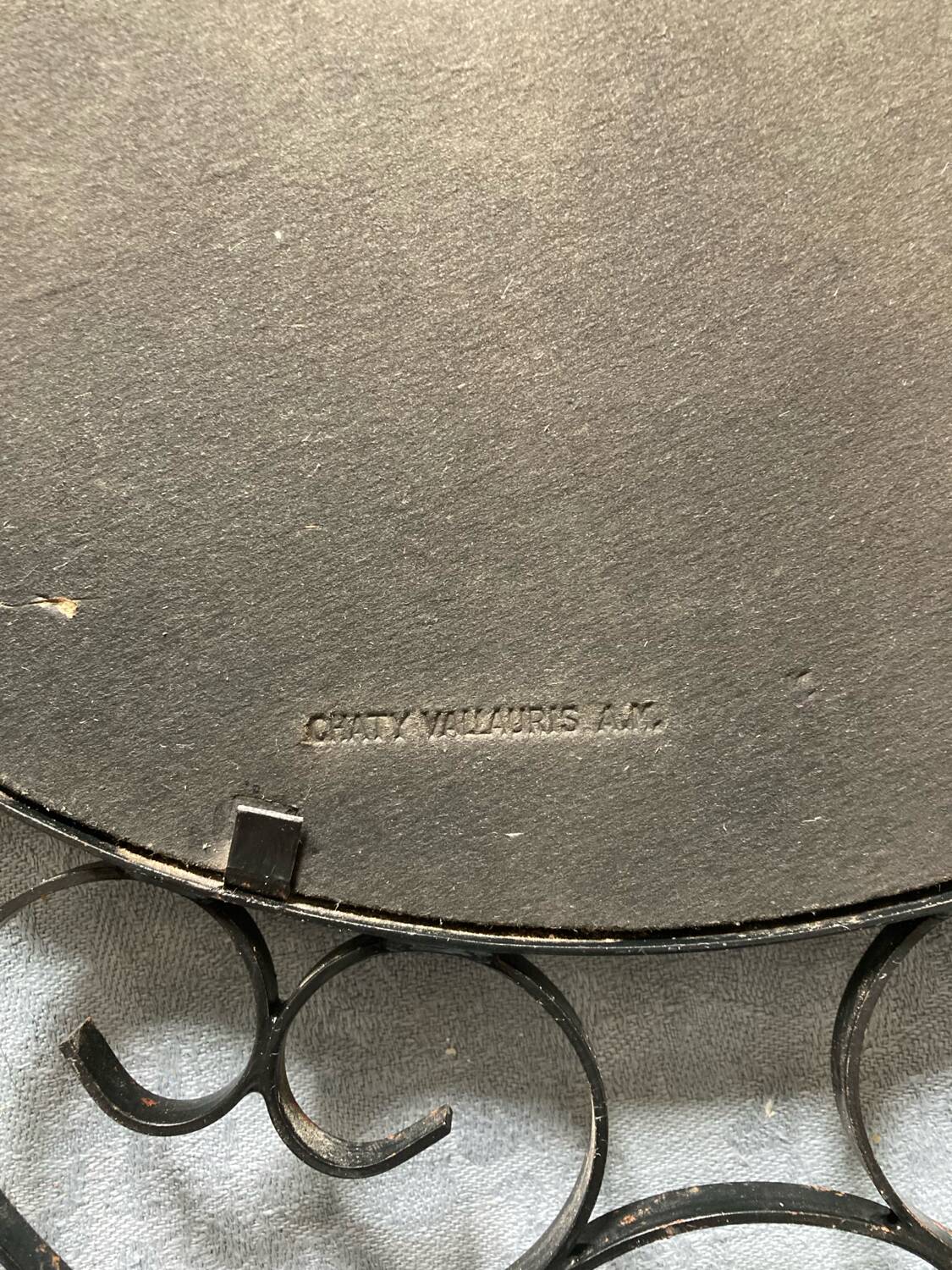 Large vintage black metal mirror Chaty Vallauris