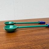 Postmodern Italian salad cutlery from the Euclid series by Michael Graves for Alessi, 1980s, set of 2.