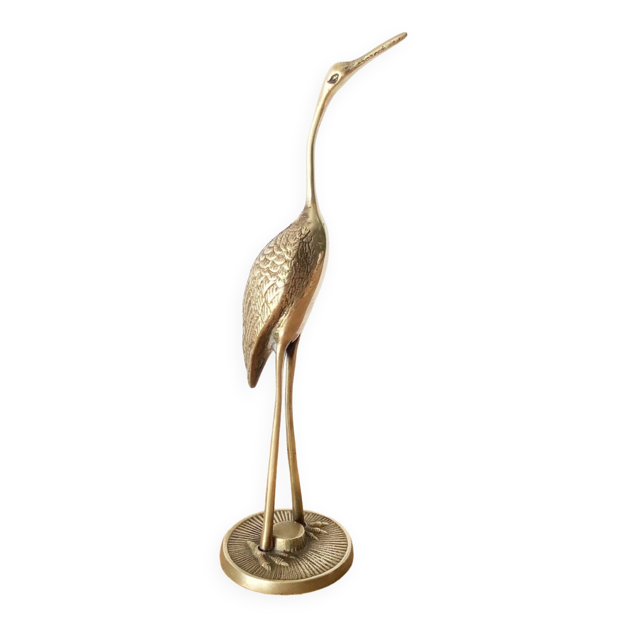 Vintage brass heron bird