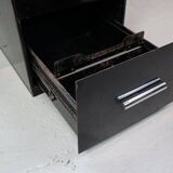 1930's modernist desk in black lacquered metal