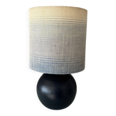 Vintage Mid-Century Studio Pottery Table Lamp – Signed JM – Blue Stoneware