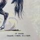 3 old engravings of horses / triptych riders golden frame