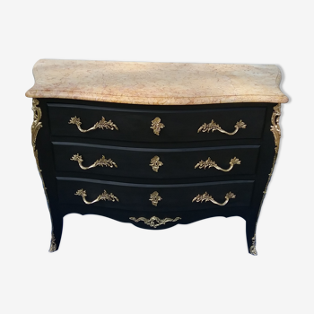 Commode noire style Louis XV