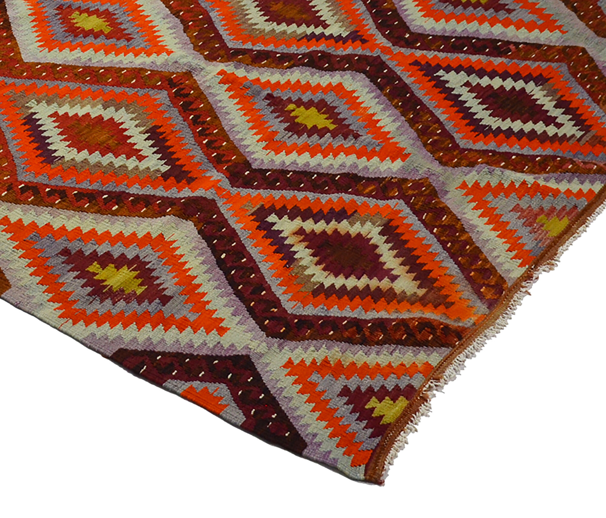 Vintage Colourful Turkish Kilim Rug 170x257 cm Handmade Wool
