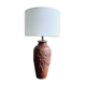 Lampe terre cuite, câble tissu neuf, abat-jour coton