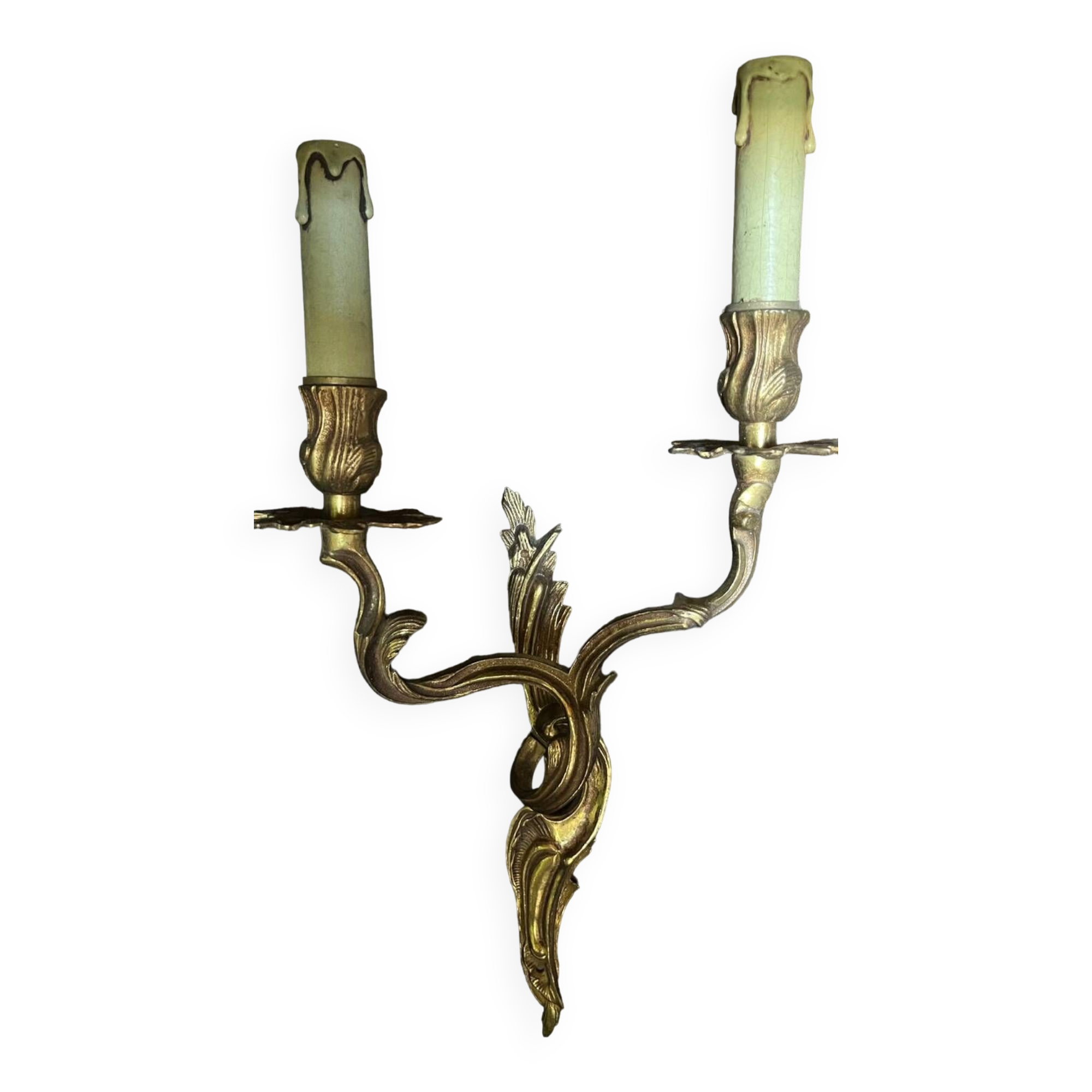 Vintage golden bronze 2-light wall light