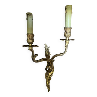 Vintage golden bronze 2-light wall light